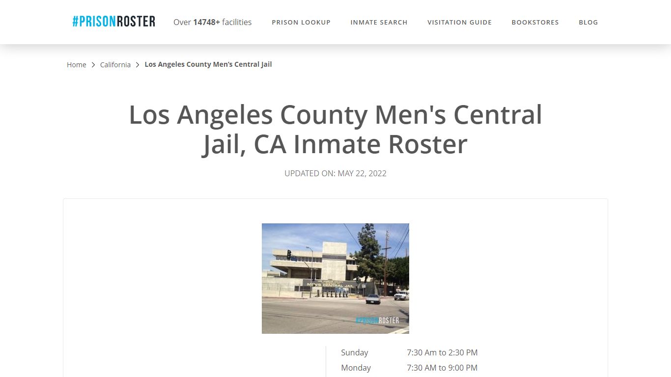 Los Angeles County Men's Central Jail, CA Inmate Roster - Prisonroster