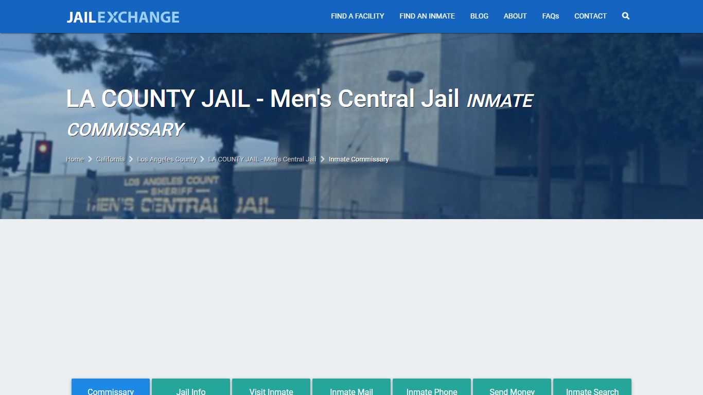 LA COUNTY JAIL - Men's Central Jail Inmate Commissary - JAIL EXCHANGE
